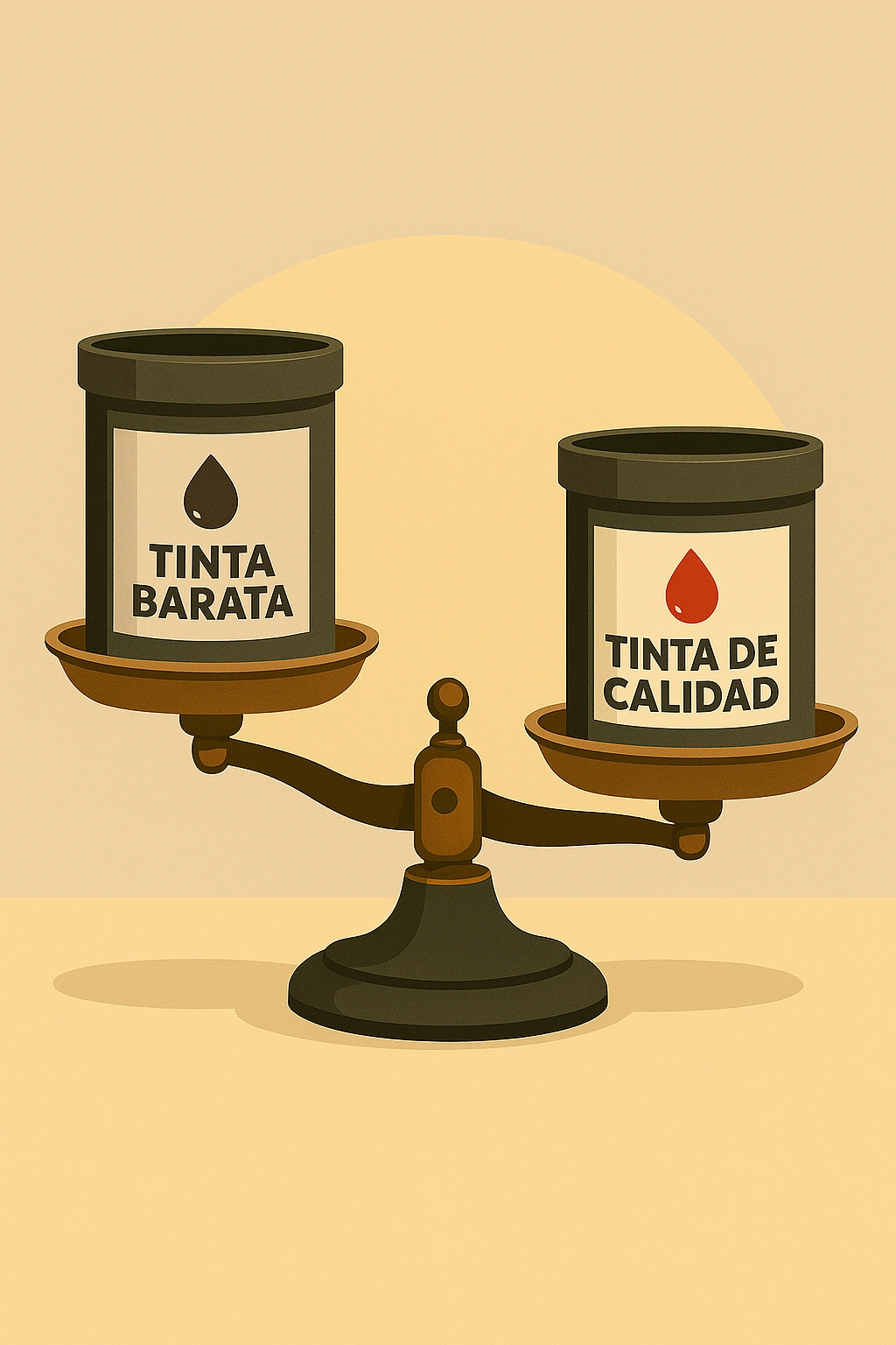 balanza tinta barata contra tinta de calidad: la tinta de calidad pesa más